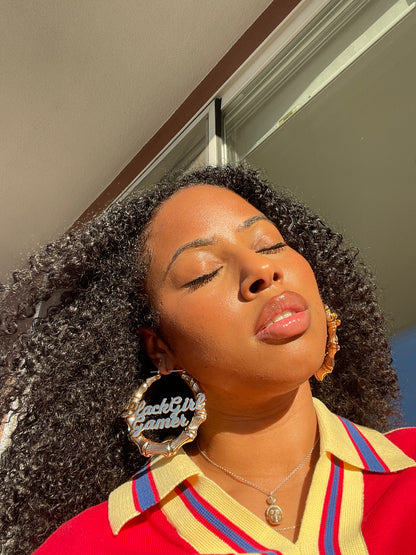 Black Girl Gamer Bamboo Earrings