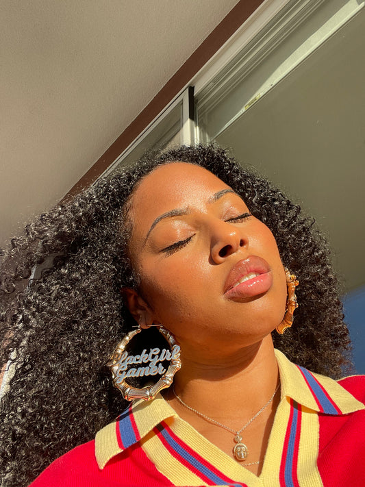 Black Girl Gamer Bamboo Earrings