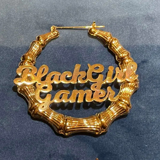 Black Girl Gamer Bamboo Earrings